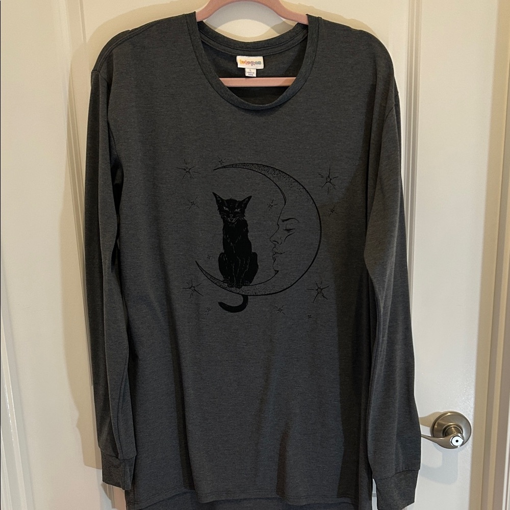 LuLaRoe Charcoal Long Sleeve Halloween Lg
